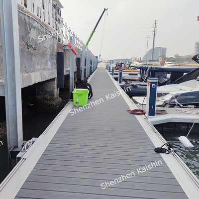 Premium Floating Aluminum Platforms Marine Floating Docks With WPC Decking And LLDPE Floaters