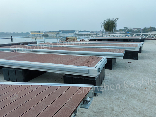 Premium Floating Aluminum Platforms Marine Floating Docks With WPC Decking And LLDPE Floaters