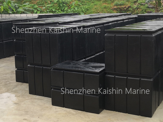 Sailing LLDPE Inflatable Interlocking Floaters Black With 480-600Kgs Buoyancy For Marina Floating Pontoon