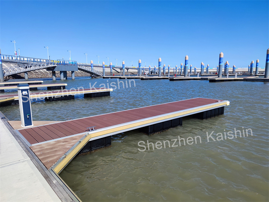 Aluminum Alloy Floating Finger Pontoon Dock With Mooring Cleats WPC Decking