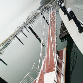 Aluminum Gangway Ramps Design With WPC Decking UHMW Roller For Marina Floating Dock Floating Walkway Pontoon