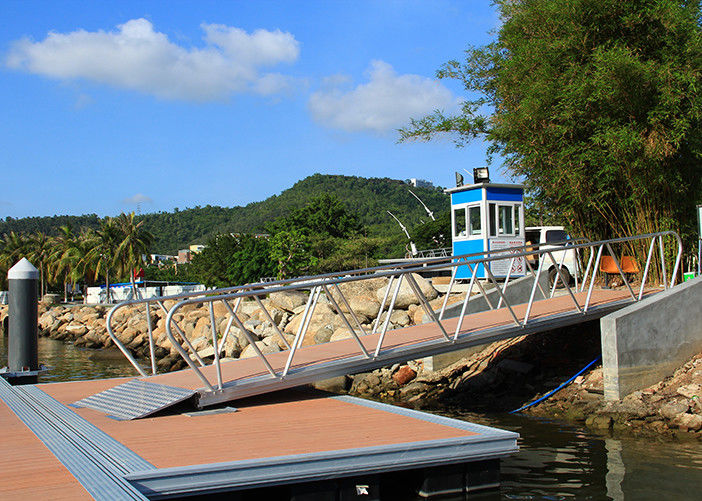 Aluminum Gangway Ramps Design With WPC Decking UHMW Roller For Marina Floating Dock Floating Walkway Pontoon